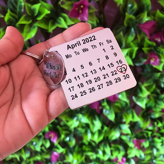 Customised calendar keychain