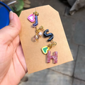 3 alphabet mini resin keychain