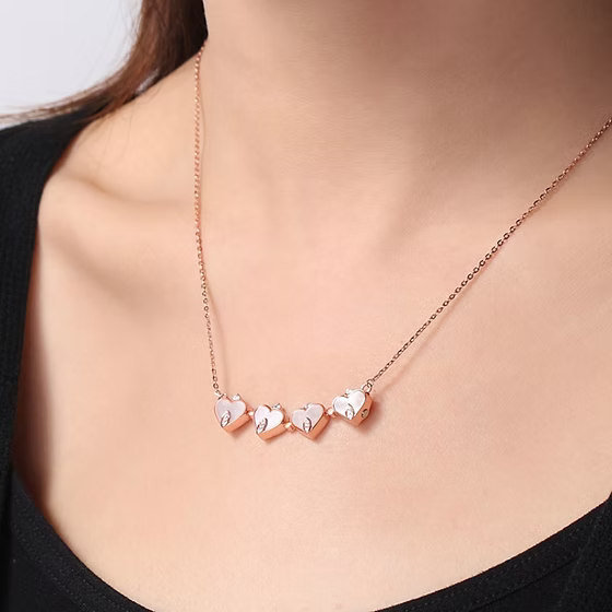 Rose gold magnetic heart chain